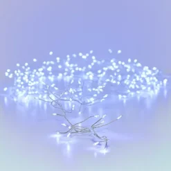Ghirlanda luminosa 6 m 480 Micro LED cavo argento Luxe Bianco freddo