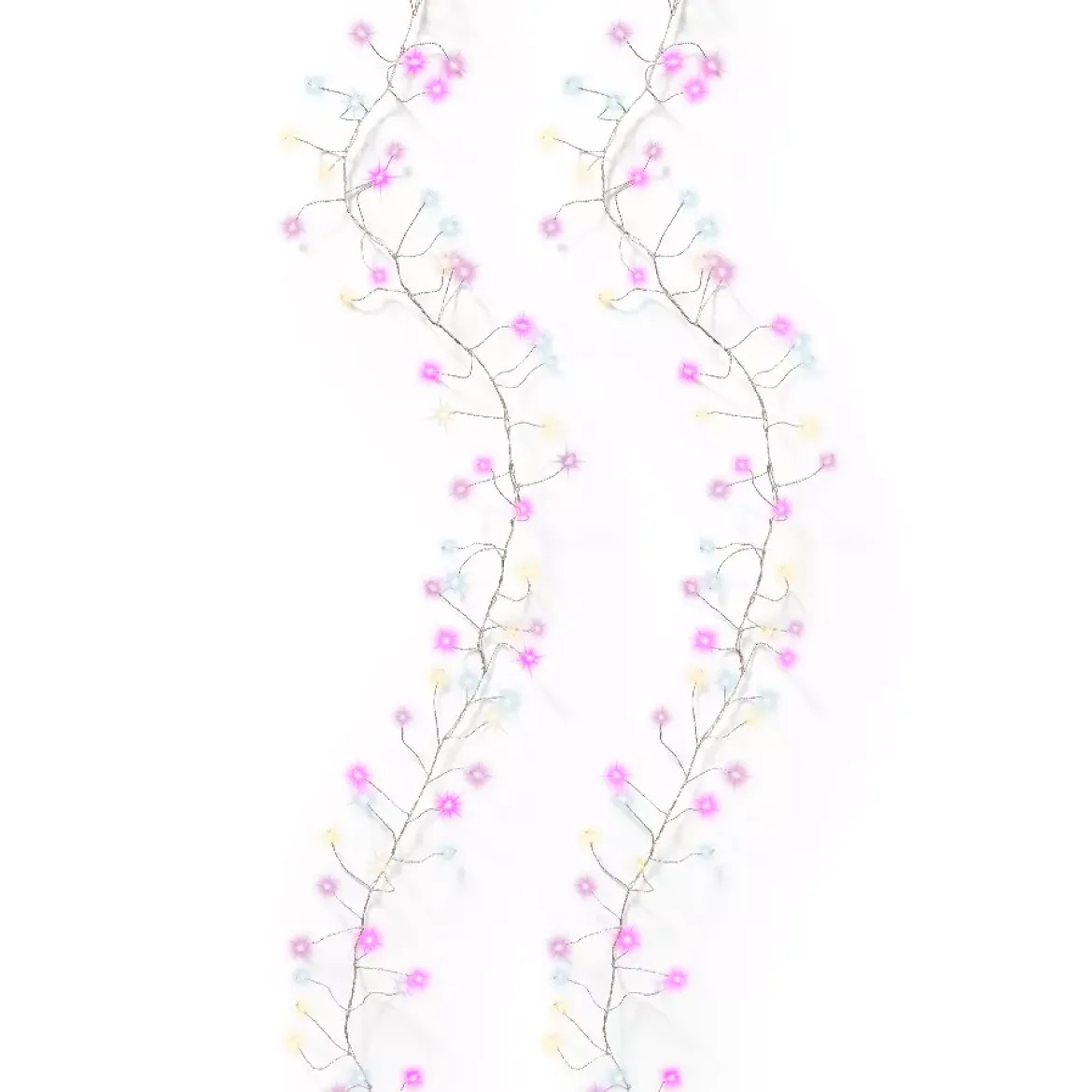 Ghirlanda luminosa 6 m 480 Micro LED cavo argento Luxe Tricolore Rosa, bianco caldo e freddo