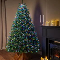 Ghirlanda tenda per albero 2,10m 672 Micro LED cavo verde Multicolore pastello