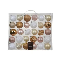 Kit di decorazione per albero di Natale Agéna Bianco, rosa e oro