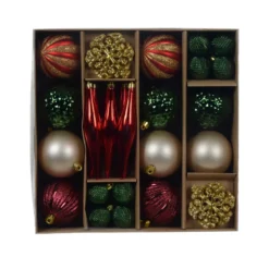 Kit di decorazione per albero di Natale Christmas Verde rosso e oro