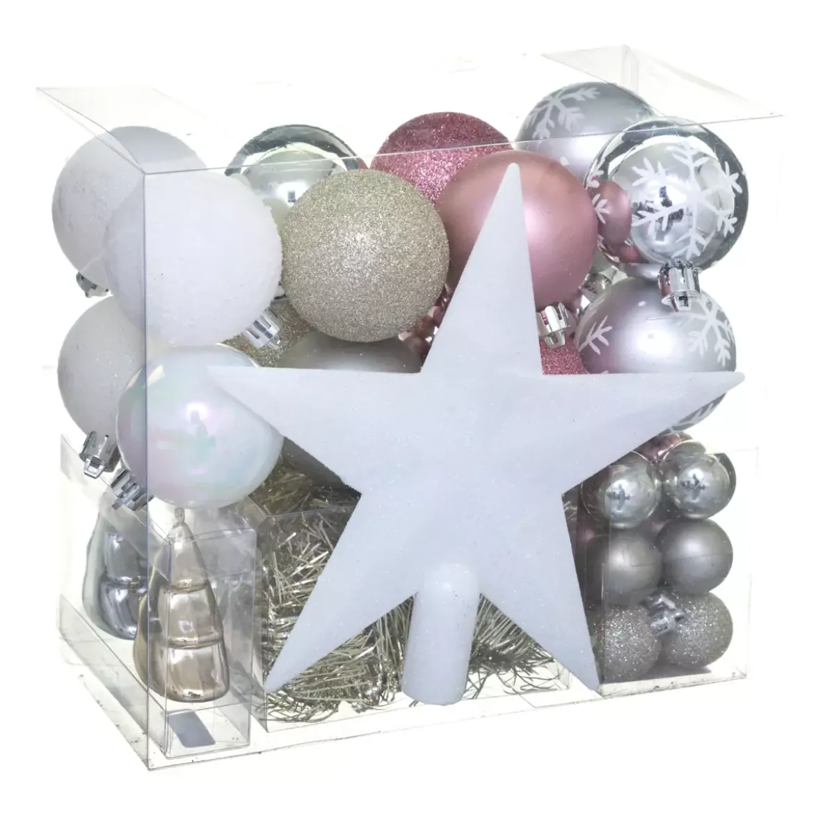 Kit di decorazioni di Natale Aspen Bianco/ Rosa