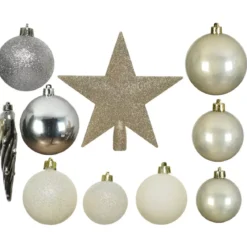 Kit di decorazioni di Natale Novae multi Argento / Bianco Perla