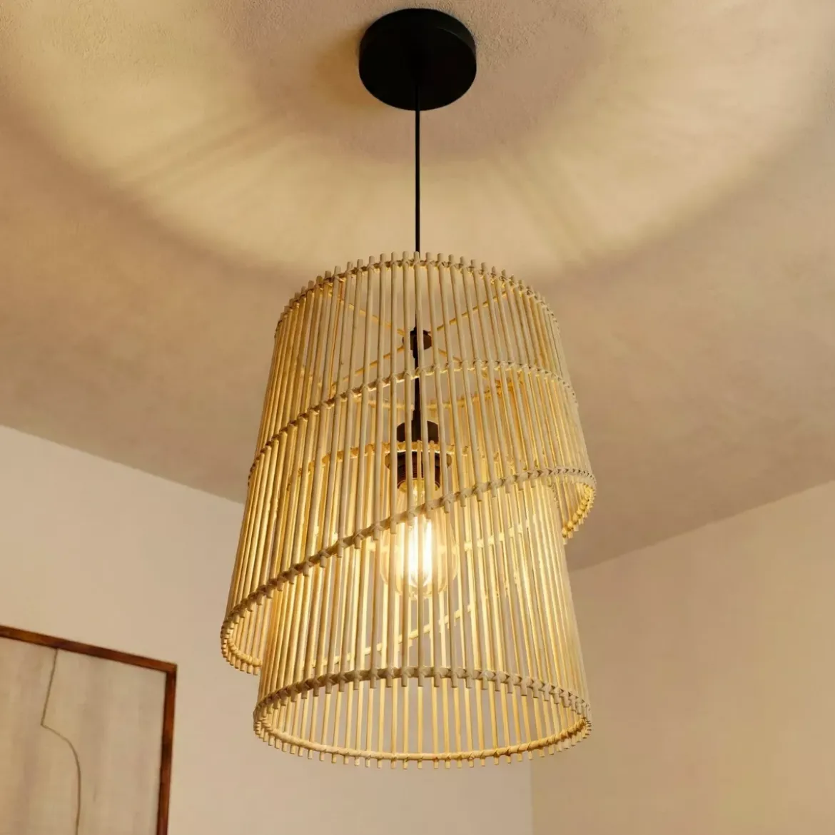 Lampada a sospensione design in bambù (H36 cm) Alicante Naturale