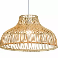 Lampada a sospensione in bambù traforato (D60 cm) Riviera Naturale