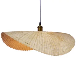 Lampada a sospensione in bambù inrecciato (D60 cm) Calvià Naturale