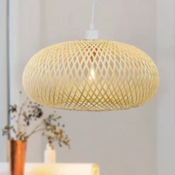 Lampada a sospensione in bambù (D46 cm) Rotana naturale
