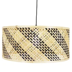 Lampada a sospensione in bambù (D50 cm) Frontera Nero e naturale