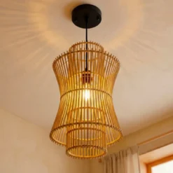 Lampada a sospensione in bambù (H52 cm) Morok Naturale