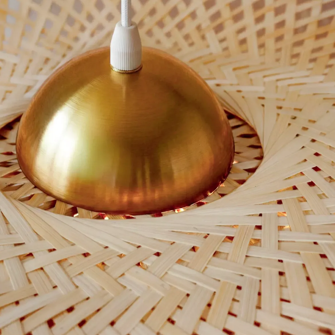 Lampada a sospensione in bambù (D75 cm) Mérida Naturale