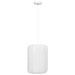 Lampada a sospensione in cotone Toby Bianco (25 x 35 cm)