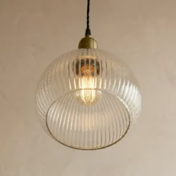 Lampada a sospensione in vetro (D20 cm) Velden Trasparente