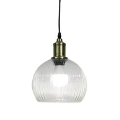 Lampada a sospensione in vetro (D20 cm) Velden Trasparente