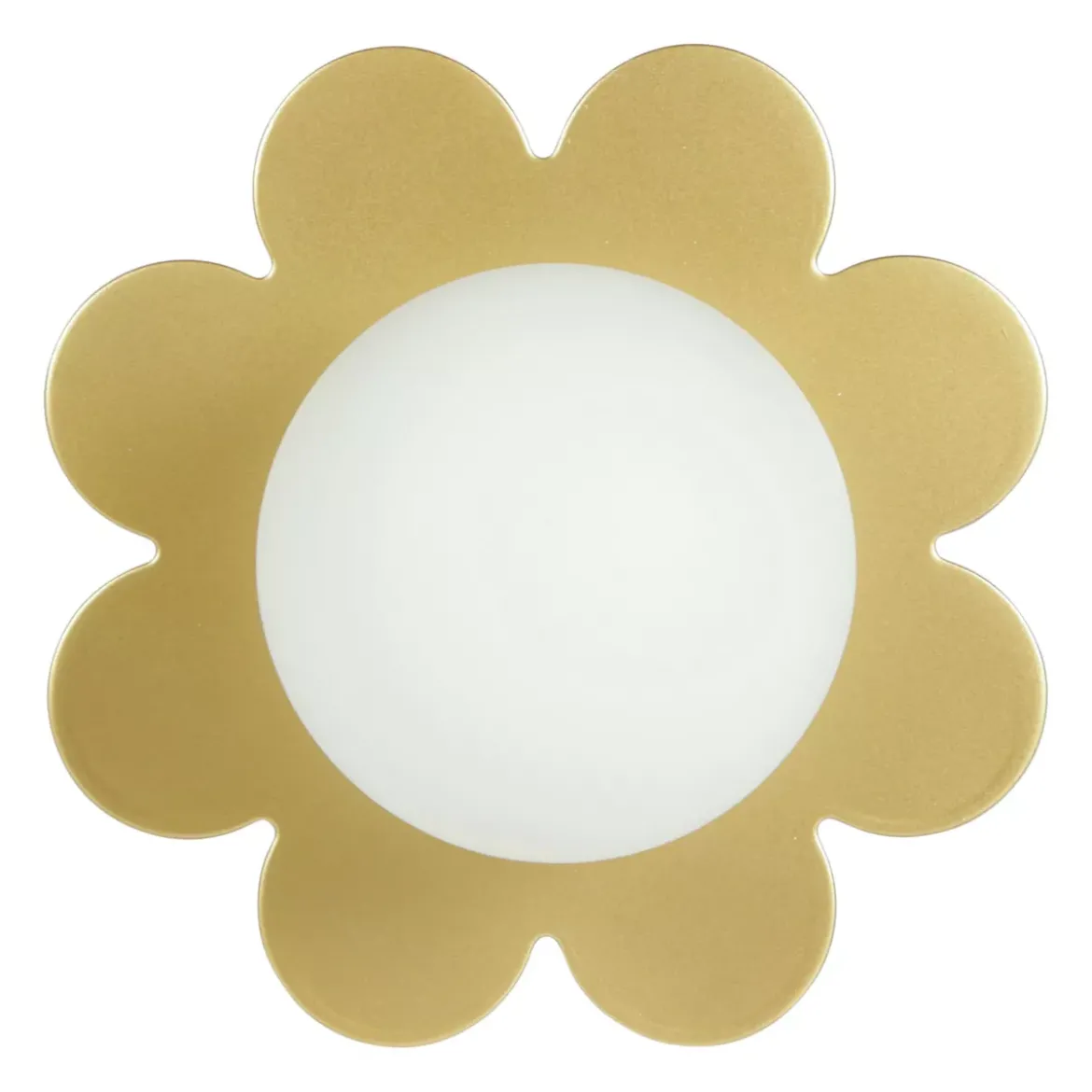Lampada da parete metallo (D15 cm) Fiore Bianco e Oro