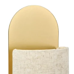 Lampada da tavolo in metallo e lino (H27 cm) Ornella Oro