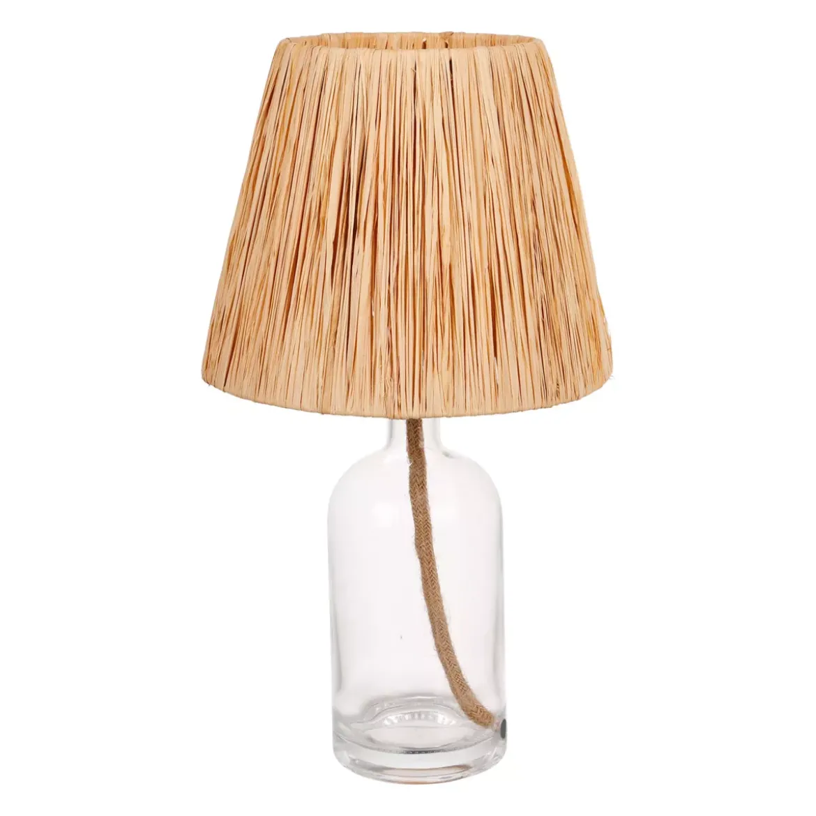 Lampada da tavolo in vetro e corde (H40 cm) Haddock Beige