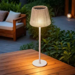 Lampada da tavolo solare LED esterna (H38 cm) Marylebone Bianco