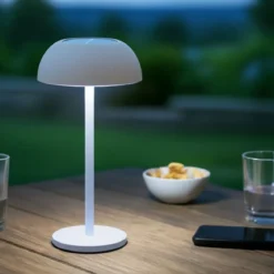 Lampada da tavolo solare 100 lumen (H33 cm) Malibu Bianco