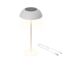 Lampada da tavolo solare 100 lumen (H33 cm) Malibu Bianco