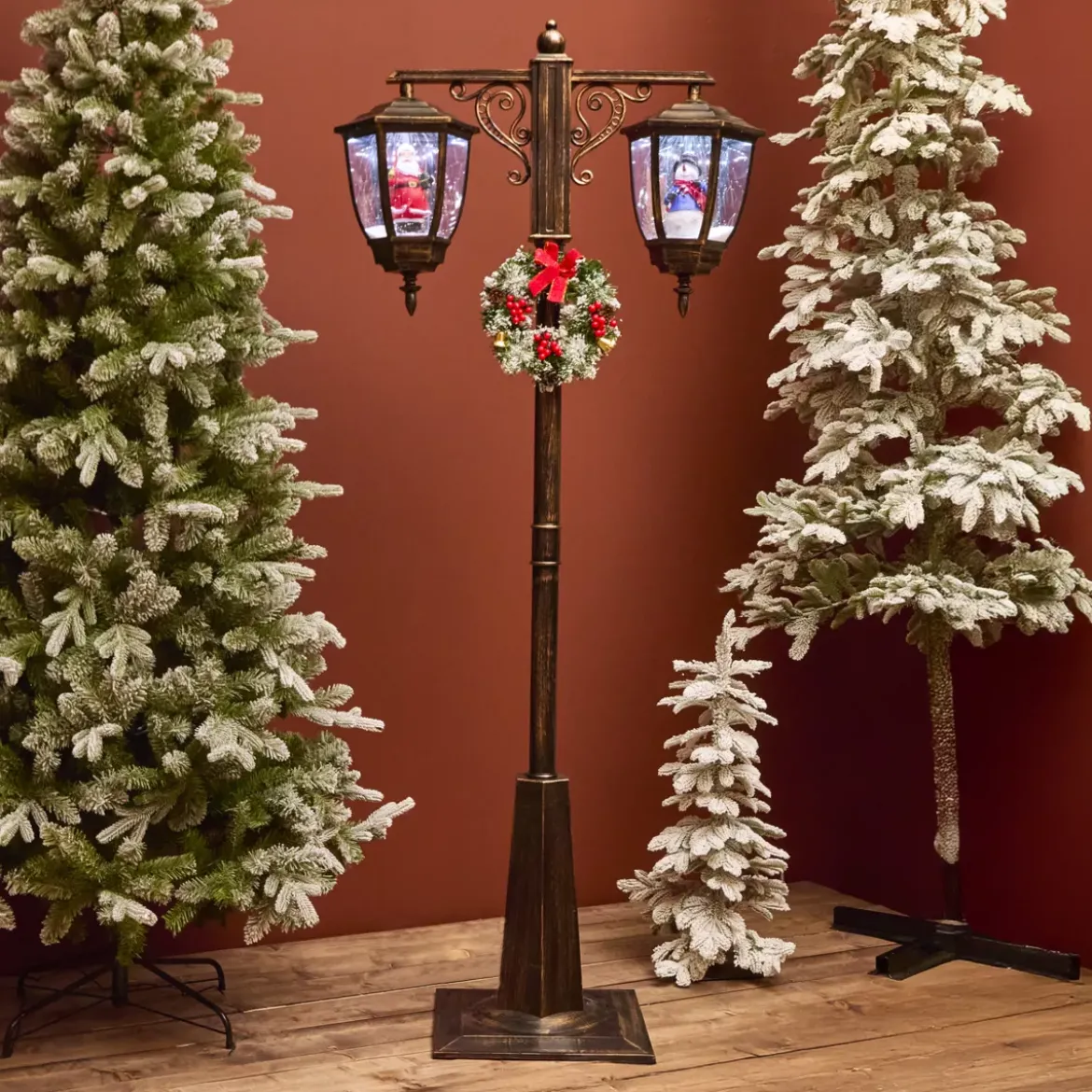 Lampada da terra doppia illuminata 66 LED (H188 cm) Natale Magico Nero