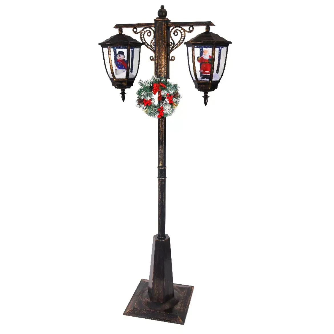 Lampada da terra doppia illuminata 66 LED (H188 cm) Natale Magico Nero