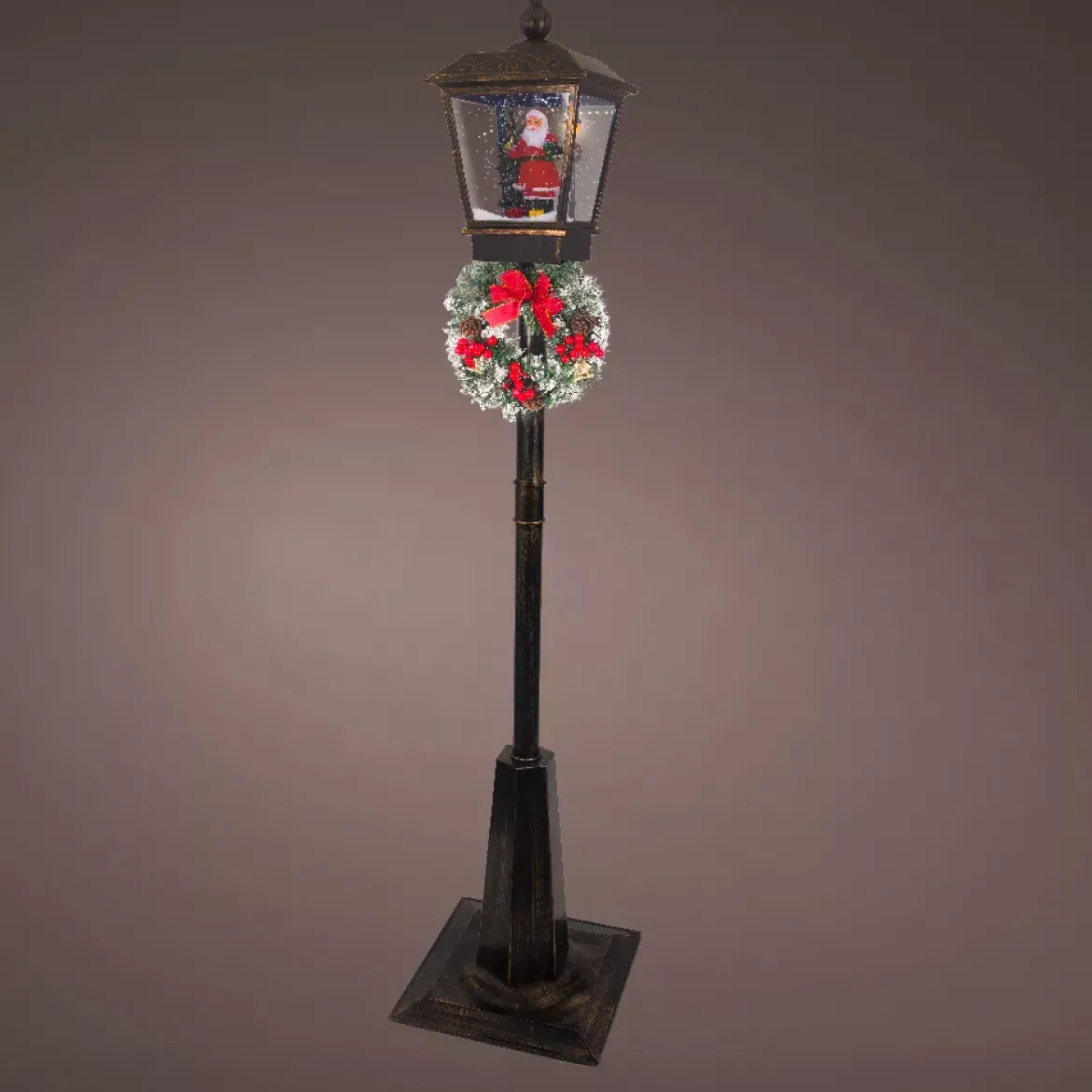 Lampada di Natale illuminata e animata 33 LED (H180 cm) Neve cadente Nero