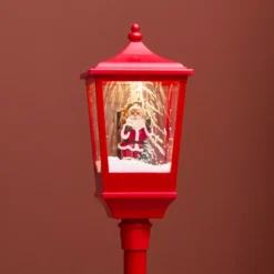 Lampada di Natale illuminata musicale e animata 10 LED (H135 cm) Neve cadente Rosso