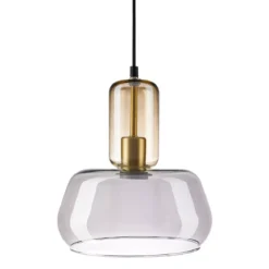 Lampadario a sospensione vetro (D24 cm) Dulcia Nero