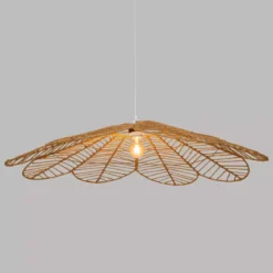 Lampadario a sospesione in corda (D98 cm) Fiore Folk Naturale