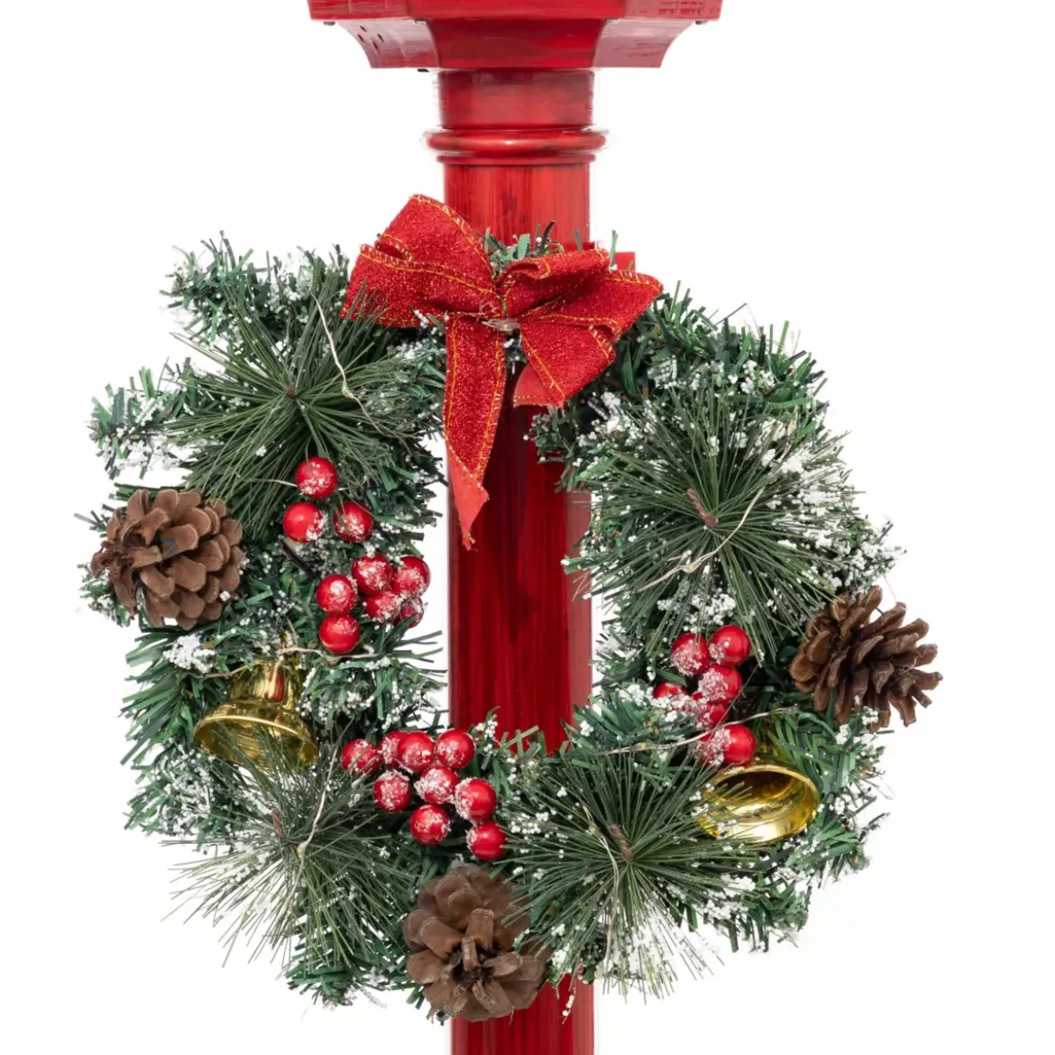 Lampadario di Natale illuminato (H185 cm) London Rosso e bianco caldo