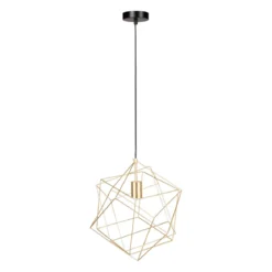 Lampadario in metallo (D40 cm) Celeste Oro
