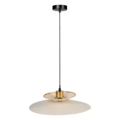 Lampadario metallo e bambù (D36 cm) Envertito Beige
