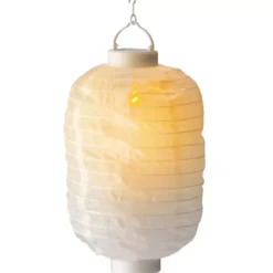 Lanterna solare cinese LED Cylindre effetto fiamma - Bianco caldo