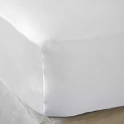 Lenzuola con angoli in raso di bambù (180 x 200 cm) Sienna Bianco