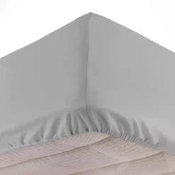 Lenzuolo con angoli cotone lavato (140 x 190 cm) Linette Grigio