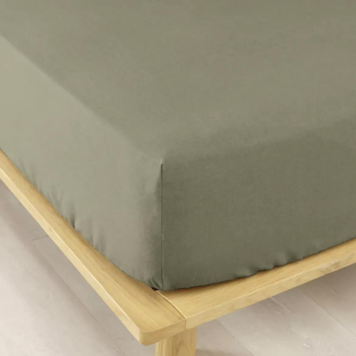 Lenzuolo con angoli flanella di cotone (200 x 200 cm) Nina Verde rosmarino