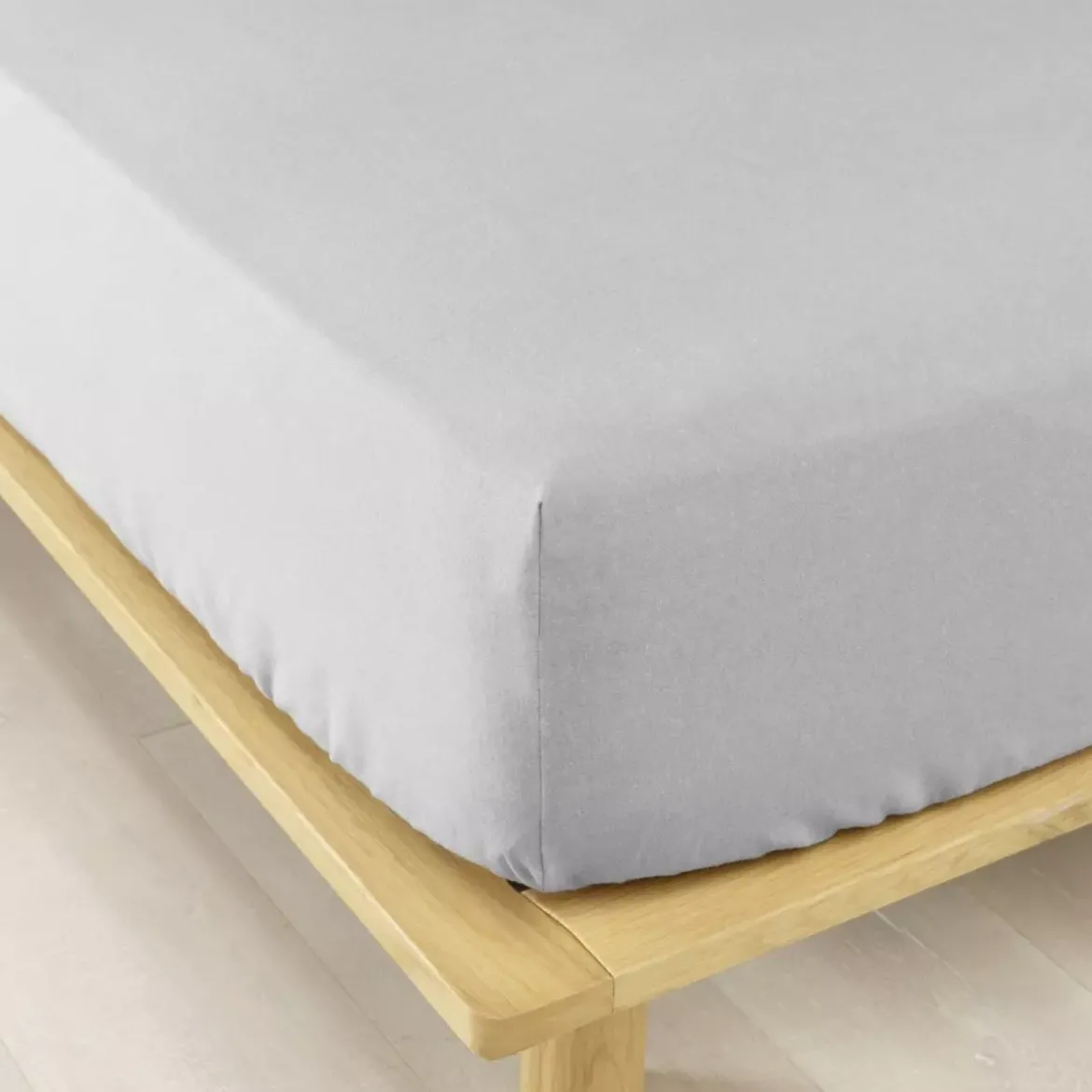 Lenzuolo con angoli flanella di cotone (90 cm) Théa Grigio chiaro