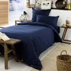 Lenzuolo con angoli flanella di cotone (90 x 190 cm) Nina Blu navy