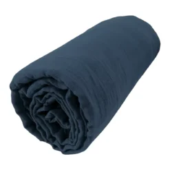 Lenzuolo con angoli garza di cotone (200 cm) Gaïa Blu notte