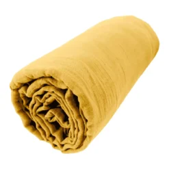 Lenzuolo con angoli garza di cotone (90 x 200 cm) Gaïa Giallo zafferano