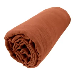 Lenzuolo con angoli garza di cotone (200 cm) Gaïa Terracotta