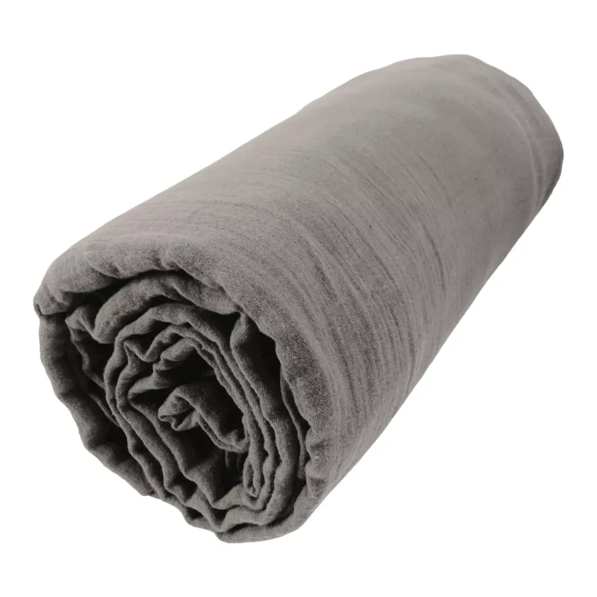 Lenzuolo con angoli garza di cotone (160 x 200 cm) Gaïa Grigio granito