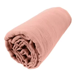 Lenzuolo con angoli garza di cotone (200 cm) Gaïa Rosa pêche