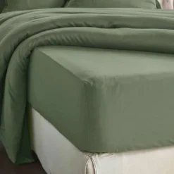 Lenzuolo con angoli in lyocell Tencel™ (140 x 190 cm) Olivia Verde rosmarino