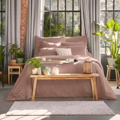 Lenzuolo con angoli in lyocell Tencel™ (140 x 200 cm) Olivia Rosa blush