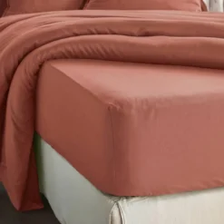 Lenzuolo con angoli in lyocell Tencel™ (140 x 200 cm) Olivia Terracotta