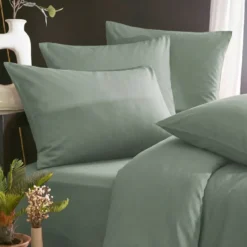 Lenzuolo con angoli in lyocell Tencel™ (140 x 200 cm) Olivia Verde eucalipto