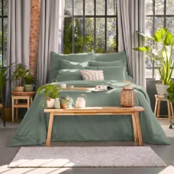 Lenzuolo con angoli in lyocell Tencel™ (140 x 200 cm) Olivia Verde eucalipto