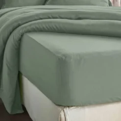 Lenzuolo con angoli in lyocell Tencel™ (180 x 200 cm) Olivia Verde eucalipto