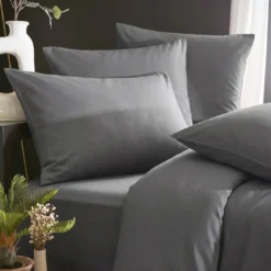 Lenzuolo con angoli in lyocell Tencel™ (90 x 190 cm) Olivia Granito Grigio